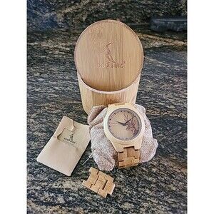 BOBO BIRD Wooden Mens Watches Wood With Warranty And Ppw 3 Xtra Links & Pins